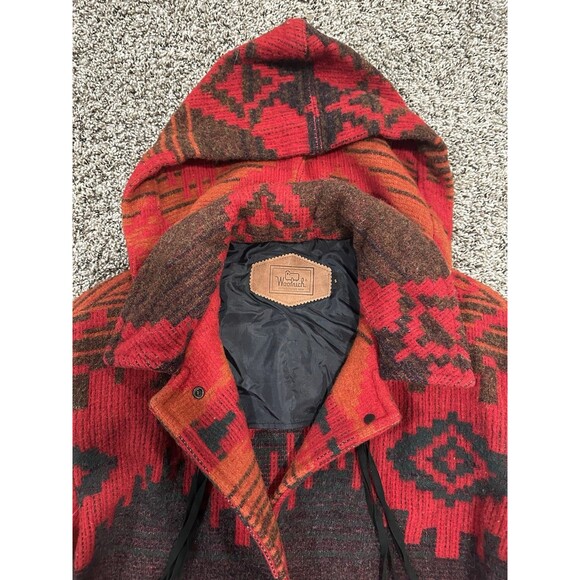 Vintage Woolrich Womens Small  Wool Long Coat Duster Blanket Southwestern Aztec - Picture 3 of 9